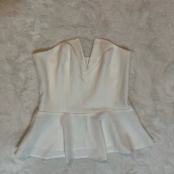 Tops - White, strapless,v shaped shirt